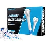 CHAMPKEY Professional 5 Prongs Golf Tees 100 Pack | 85 Driver Tees with 15 Iron/Hybrid Tees Mixed Pack | Low Friction and Resistance Golf Plastic Tees