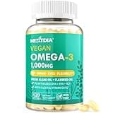 Vegan Omega 3 DHA EPA ALA Supplement with 5000IU Vitamin D3 K2 (MK7), CoQ10 for Women Men, Fish Oil Alternative, Plant Based Algae Oil Omega 3 for Bone, Brain, Eye, Skin & Immune Support, 120 Softgels
