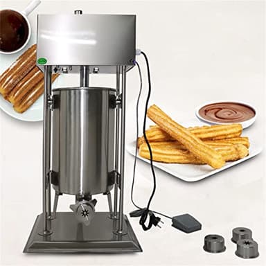 15L Electric Churros Maker Machine, Stainless Steel Vertical Churro Maker w/Speeds Adjustable, 110V 40W Commercial Auto Spanish Doughnuts Churro Machine for Home Restaurants Bakeries