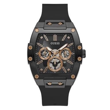 Guess Mens 43mm Watch - Black Strap, Dial & Case