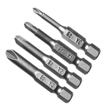 Fongmore 4 Pcs 1/4" Hex Shank Alloy Steel Tri-wing Y Shape Magnatic Screwdriver Drill Bits Set Spanner Screwdriver Bits Y0 Y1 Y2 Y3 50MM Length