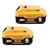 2Pack DCB200 6000mAh Replacement for Dewalt 20V Battery Compatible with Dewalt Battery Lithium-ion DCB204 DCB203 DCB207 DCB208 Compatible with 20V Cordless Power Tools