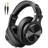 OneOdio A70 Bluetooth Over Ear Headphones, Wireless Headphones with 72H Playtime, Hi-Res, 3.5mm/6.35mm Wired Audio Jack for Studio Monitor & Mixing DJ Guitar AMP, Computer Laptop PC Tablet - Black