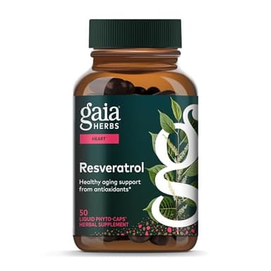 Gaia Herbs Resveratrol - Beauty & Radiance Antioxidant Support Supplement* - Made with Japanese Knotweed - Contains 150 mg Trans-Resveratrol per Serving - 50 Liquid Phyto-Capsules (25 Servings)