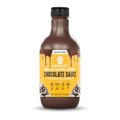 Lakanto Sugar Free Chocolate Sauce - Monk Fruit Sweetener with Erythritol, Perfect for Ice Cream, Coffee, Baking, Pancakes, Gluten Free Dessert Topping, Low Carb, Vegan, Keto Friendly (16 Fl oz)