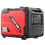 AMERISUN Portable Inverter Generator 5000W with CO Sensor, Super Quiet Gas Generator with RV Ready 30A Outlet, Wheels Handle Kit, Parallel Capable for Home Backup Emergency Use Camping, EPA Compliant