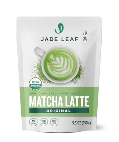 Jade Leaf Matcha Organic Matcha Latte Mix - Lightly Sweet Japanese Matcha Green Tea Powder with Organic Cane Sugar for Café Style Blend, 5.3 Ounce / 150g (Pack of 1)