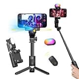 AOCHUAN Gimbal Stabilizer for Smartphone, 4 in 1 Phone Gimbal w/360° Rotation for iPhone/Andriod Sefie Stick Tripod w/Auto Face Tracking and Wireless Remote for TIK Tok YouTube Vlogging-M1 Pro Black
