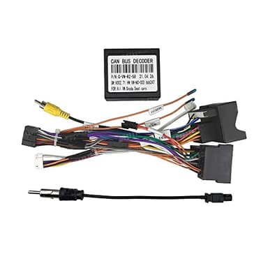 16pin Car Radio Stereo Power Wiring Harness Cable w/Can Bus decoder Compatible for VW Jetta/CC/Polo/Passat/Golf Skoda