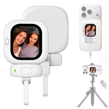 Phone Vlog Selfie Monitor Screen, Exclusive Outdoor AMOLED HD Display, Sunlight Visible, Fully Unlock Your iPhone Rear Camera for Vlogging, Recording, and Live Streaming, Compatible with iPhone