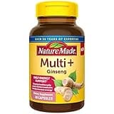 Nature Made Multi + Ginseng, Daily Energy Multivitamin for Adults, One Per Day Vitamin, 60 Capsules