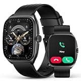 SOUYIE Smart Watch with SOS, 1.85" AMOLED Display Fitness Tracker, Heart Rate Blood Oxygen Sleep Monitor for Men Women, IP68 Waterproof Sport Watch, Answer/Make Calls, Compatible with Android iPhone