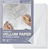 8.5x11 Tracing Paper for Drawing-Goefun 100 Sheets Vellum Paper 8.5 x 11 Translucent Printable for Card Overlays, Invitations, Belly Bands