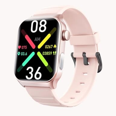 Yihou Fall Detection Smart Watch for Seniors Fall Alert Watch with SOS Heart Rate Monitor Sleep Monitoring Pedometer for Android iOS Rosegold Silicone