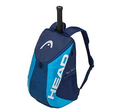 HEAD Tour Team Tennis Backpack 2 Racquet Carrying Bag w/Padded Shoulder Straps & Shoe Compartment - Navy Blue, One Size