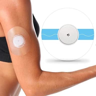 100Pcs Libre 2 Plus Sensor Covers Waterproof Freestyle Clear Adhesive Patches for Libre 2/3, Latex-Free & Hypoallergenic, with No Glue in the Center, 15 Days Long Lasting CGM Tape