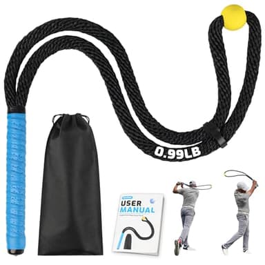 NewShot Weighted Premium Golf Rope Swing Trainer, Professional Golf Swing Rope, Warm-Up Training Tempo Aids with Ball and Grip to Improve Speed, Rhythm, Flex & Strength for All-Level Golfers