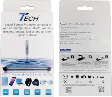 7TECH Phone Scratch Remover and Cracked Repair Liquid Liquid Glass Screen Protector | Universal Nano Protection Suitable for All Phones Tablets Smart Watches (up to 3 Devices)