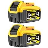 PoWrenxity 2 Packs 12000 mAh 20V MAX Lithium-Ion Battery, Replacement for Dewalt 20V Max Battery Compatible with DCB200 DCB206 DCB207 DCB205 DCB204 Series Power Tools