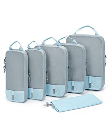 BAGSMART 6 Set Compression Packing Cubes for Travel, Lightweight Luggage Organizer Bags, Durable Space Saver Bags Travel Essentials