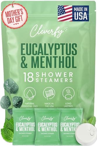 Cleverfy Eucalyptus Shower Steamers Aromatherapy - Mothers Day Gifts for Mom, Wife from Husband, Grandma, Daughter and Sister - Birthday Gifts for Women, Mom, Teens, Girlfriend and Her - 18 Tablets