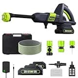 Cordless Pressure Washer, 1070PSI Portable Power Washer with Rechargeable 1.5.0Ah Battery 6-in-1 Nozzle, 3 Speed Adjustment LCD Touch Screen, Handheld High-Pressure Electric Car Washer, 2 x Battery