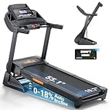 THERUN Incline Treadmill, Foldable Treadmills for Home 3.5HP Treadmill with 0-18% Auto Incline, 300 lbs Weight Capacity, 0.6-12MPH and Widen Running Belt, Bluetooth, App, Heart Rate, Black
