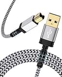 HP Printer Cable 6ft, USB 2.0 Printer Cable USB A to USB Type B Cable, [High Speed] Nylon Braided MIDI Long Cable Scanner Printer Cord to Computer for HP Canon Brother Dell Epson Lexmark Xerox Piano