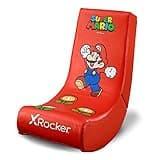 X Rocker Super Mario Video Gaming Floor Chair, Official All-Star Edition Nintendo Collectible, Faux Leather, Foldable, 5000001, 33.46" x 16.14" x 25.59", Mario Red