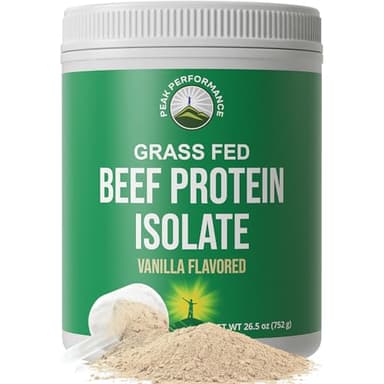 Grass Fed Beef Protein Powder - Lactose Free Great Tasting Beef Protein Isolate. Complete Animal Based Non Dairy Paleo Carnivore Supplement for Prime Muscle Building. No Whey. Vanilla Flavor