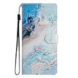 SUPWALL Designed for Samsung Galaxy S5 Case | Flip Premium Wallet Phone Case PU Leather Vivid Colorful Embossed Shockproof Cover with Kickstand Card Holder Wrist Strap Cover | Blue Marble