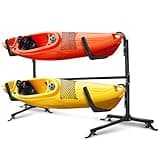 Yes4All 175 lbs Storage Freestanding Double Kayak Rack for Garage, Durable Steel Outdoor Kayak Stand, Ideal for Kayaks, Surfboard, Paddle Board