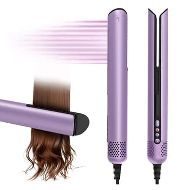 Hair Dryer Air Straightener Non-Movable Clamp Flat Iron No Heated Plates No Damage No Hand-Feeding Automatic Draws Hair Straighteners 2 in 1 Dry & Straight Styling Blower Tool for Women 1A to 2A Hair