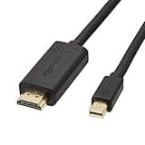Amazon Basics Mini DisplayPort Male to HDMI Male Cable, 1080p, Gold-Plated Plugs, 6 Foot, Black for Personal Computer