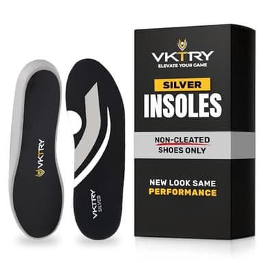 VKTRY Silver Performance Insoles – Carbon Fiber Composite Inserts for Athletes | Lightweight, Structured Arch Support, Shock Absorption, Energy Return, Stability