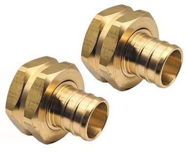 GRIDTECH (2 Pack) Brass Garden Hose Adapter Swivel Fitting, 3/4” PEX Barb and 3/4” GHT Female Connector, Heavy-Duty High-Pressure Support, Rust and Corrosion Resistant, Patented, Patent Pending