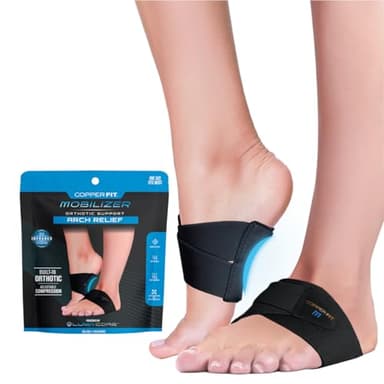 Copper Fit Men & Women Mobilizer Arch Flex Wrap – Adjustable Compression – Advanced Relief & Recovery – Foot Pain, Plantar Fasciitis, Heel Spurs, Swelling & Inflammation – One Size Fits Most