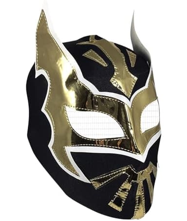 Del Mex Lycra Lucha Libre Adult Luchador Mexican Wrestling Mask Costume (Sin Cara (Black))