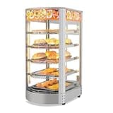 ROVSUN 5-Tier Food Warmer Pizza Warmer Countertop, Food Warmer Display Pretzel Warmer with LED Lighting Removable Shelves Glass Door, Pastry Display Case for Buffet Restaurant Cafe, 110V 800W