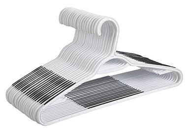 Finnhomy 50 Pack Plastic Hangers, Clothes Hangers with Non-Slip Pads, Space Saving Easy Slide Organizer, Clothes Hanger for Bedroom Closet Wardrobe, Great for Shirts, Pants, Scarves