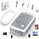 Mapambo 220V to 110V Converter for European Travel, 220 to 110 Voltage Converter US to Europe for Curling Iron Hair Straightener, European Travel Plug Adapter with 2 USB A 2USB C