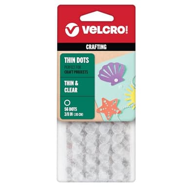VELCRO Brand - Thin Clear Fasteners | General Purpose/ Low Profile | Perfect for Home or Office | 3/8" Circles , 56-Count - Clear