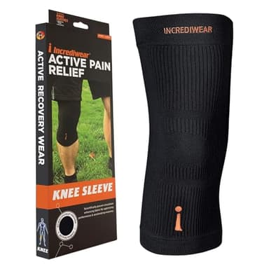 Incrediwear Knee Sleeve – Knee Braces for Knee Pain, Joint Pain Relief, Swelling, Inflammation Relief, and Circulation, Knee Support for Women and Men, Fits 18”-22” Above Kneecap (Black, Large)