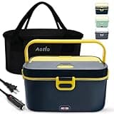 Aotto Electric Lunch Box 2L, 90W Fast Heating (12V/24V/110V) Heated Portable Food Warmer for Car/Truck/Office – Stainless Steel Container, Insulated Carry Bag – Ideal for Adults, Men, Women, Blue