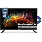 TuTu 32 Inch TV with DVD Player Built-in, 720P HD Flat Screen LED TV DVD Combo with HDMI, USB, VGA, Non-Smart TV or Monitor for Room, Kitchen, Office, or RV Camper
