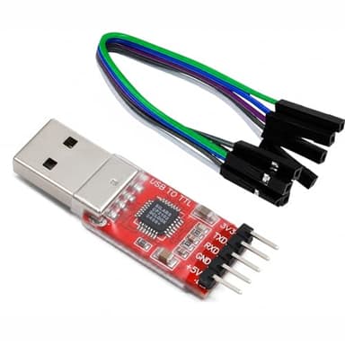 HJHYUL CP2102 USB to TTL Serial Adapter – USB 2.0 to 5Pin UART Converter Module with 3.3V/5V Output, STC Compatible, Includes Jumper Wires – for Arduino, ESP8266, STM32, DIY Projects (1-Pack)