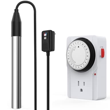 1800W Immersion Water Heater with 24H Precise Control Timer, Electric Fully Submersible Pool Water Heater, Ideal for Baptistery, Hot Tub, Bucket, Camping Stock Tank, Bathtub, Small Inflate Pool