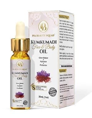 Pia beauty squad Kumkumadi Tailam Ayurvedic Face Oil – Dark Spots on Face Treatment – Oil for Pigmentation & Dry Flaky Skin – Saffron Infused Ayurveda Facial Oil – 30ml