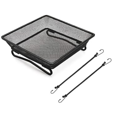 8" x 8" Railing Bird Feeder Tray for Balcony/Deck/Porch Platform Bird Seed Tray with 2 Elastic Rope Ground Mesh for Garden Backyard Outside Wild Birds or Squirrels