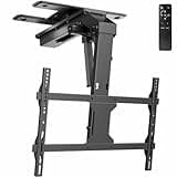 VIVO Electric Flip Down and Swivel Ceiling TV Mount for 37 to 70 inch Screens, Large Motorized Flat Ceiling VESA Mount, Holds up to 99 lbs, App and Voice Control, Black, MOUNT-E-FD75C-S